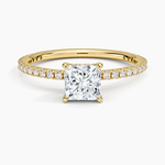 Perfect Fit Three-Quarter Diamond Ring (1/4 ct. tw.) Yellow Gold 18k Princess Engagement Ring