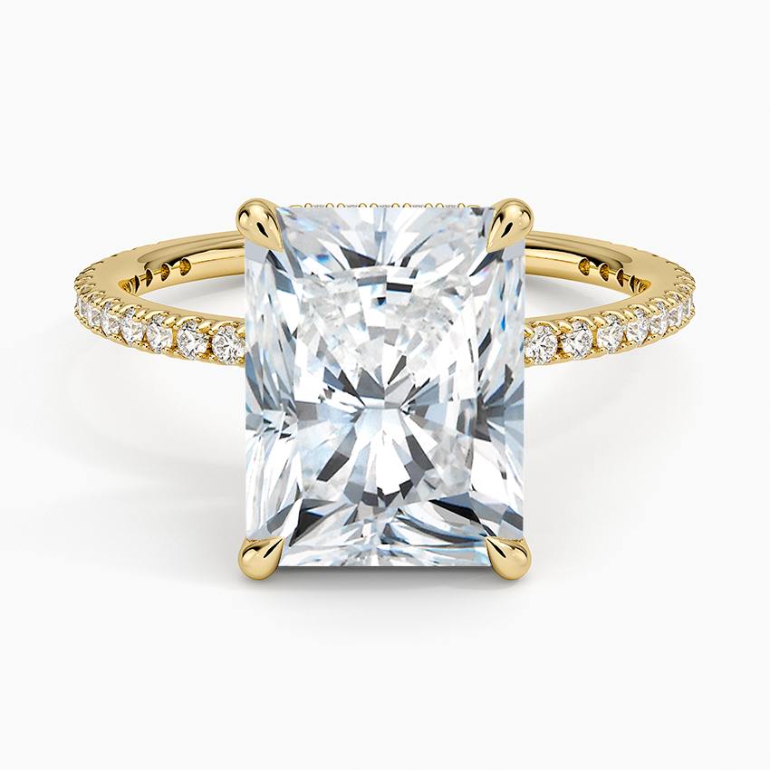 Perfect Fit Three-Quarter Diamond Ring (1/4 ct. tw.) Yellow Gold 18k Radiant Engagement Ring