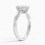 Petite Twisted Vine Hidden Halo Pavé Diamond Ring Platinum Marquise Engagement Ring