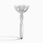 Petite Twisted Vine Hidden Halo Pavé Diamond Ring Platinum Marquise Engagement Ring