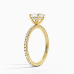 Perfect Fit Hidden Halo Eternity Diamond Ring Yellow Gold 18k Cushion Engagement Ring