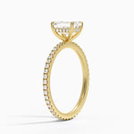 Perfect Fit Hidden Halo Eternity Diamond Ring Yellow Gold 18k Emerald Engagement Ring