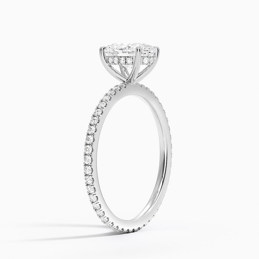 Perfect Fit Hidden Halo Eternity Diamond Ring Platinum Oval Engagement Ring