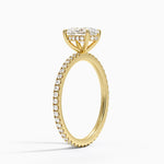 Perfect Fit Hidden Halo Eternity Diamond Ring Yellow Gold 18k Oval Engagement Ring