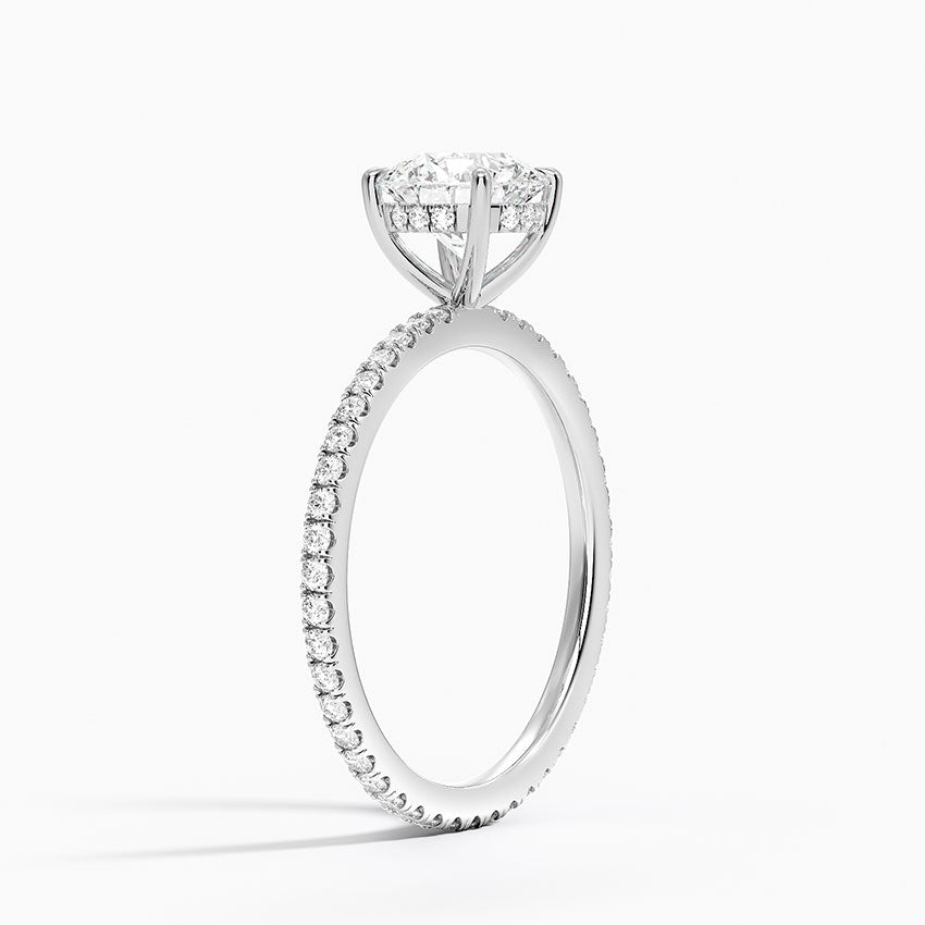 Perfect Fit Hidden Halo Eternity Diamond Ring Platinum Round Engagement Ring