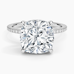 Perfect Fit Hidden Halo Eternity Diamond Ring Platinum Cushion Engagement Ring