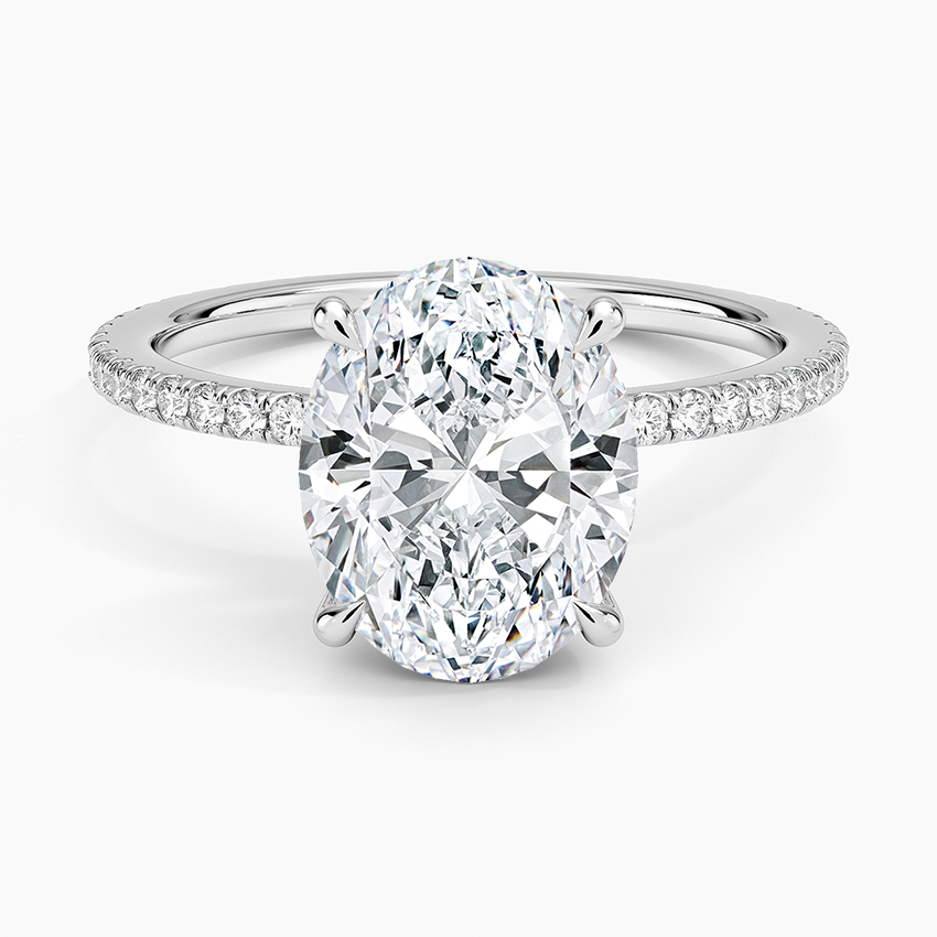 Perfect Fit Hidden Halo Eternity Diamond Ring Platinum Oval Engagement Ring