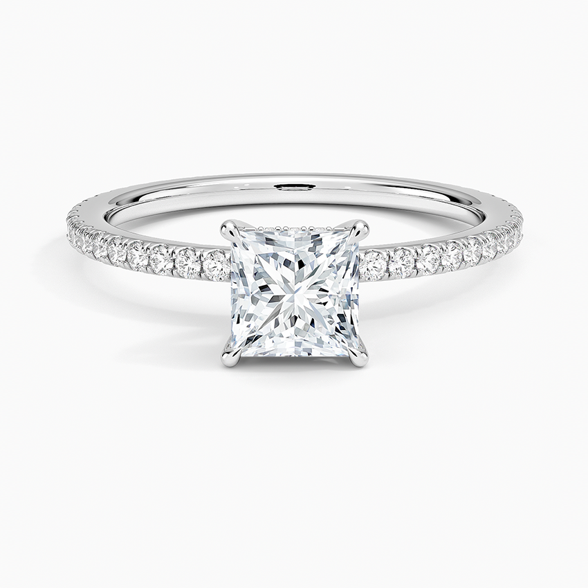 Perfect Fit Hidden Halo Eternity Diamond Ring Platinum Princess Engagement Ring