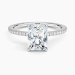 Perfect Fit Hidden Halo Eternity Diamond Ring Platinum Radiant Engagement Ring