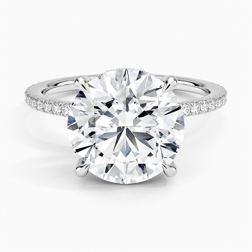 Perfect Fit Hidden Halo Eternity Diamond Ring Platinum Round Engagement Ring