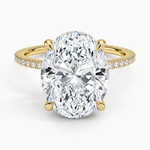 Perfect Fit Hidden Halo Eternity Diamond Ring Yellow Gold 18k Oval Engagement Ring