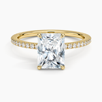 Perfect Fit Hidden Halo Eternity Diamond Ring Yellow Gold 18k Radiant Engagement Ring