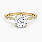 Perfect Fit Hidden Halo Eternity Diamond Ring Yellow Gold 18k Round Engagement Ring