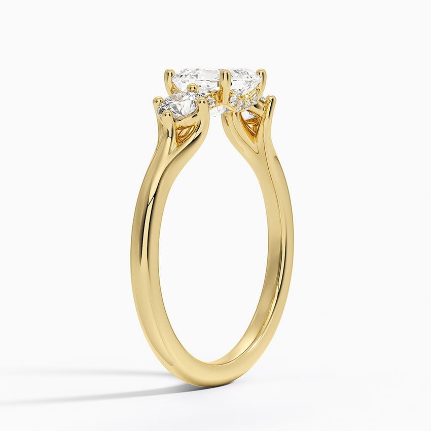 Luxe Floating Three Stone Diamond Ring (1/3 ct. tw.) Yellow Gold 18k Asscher Engagement Ring