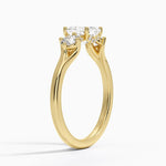 Luxe Floating Three Stone Diamond Ring (1/3 ct. tw.) Yellow Gold 18k Asscher Engagement Ring