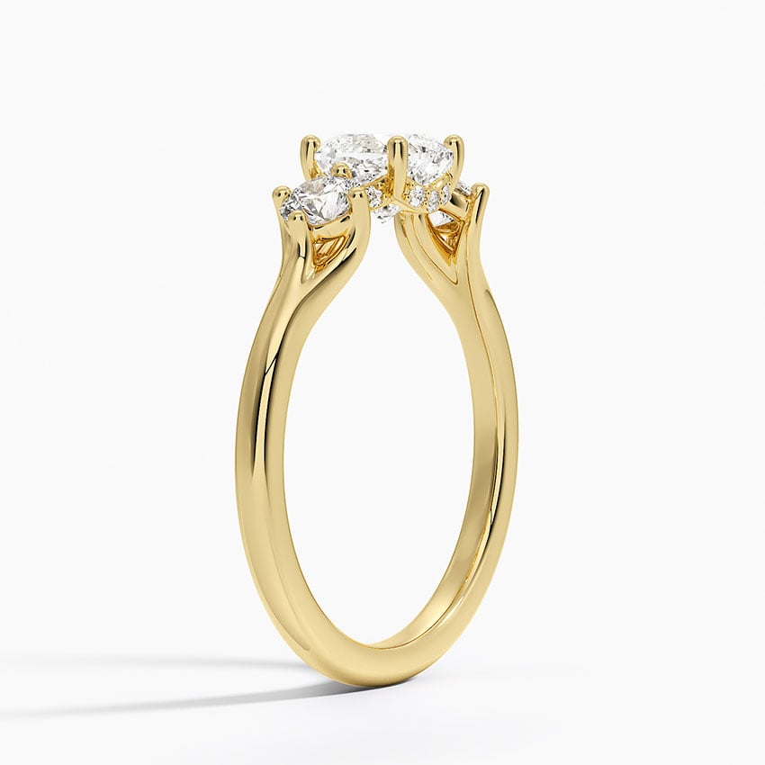 Luxe Floating Three Stone Diamond Ring (1/3 ct. tw.) Yellow Gold 18k Cushion Engagement Ring