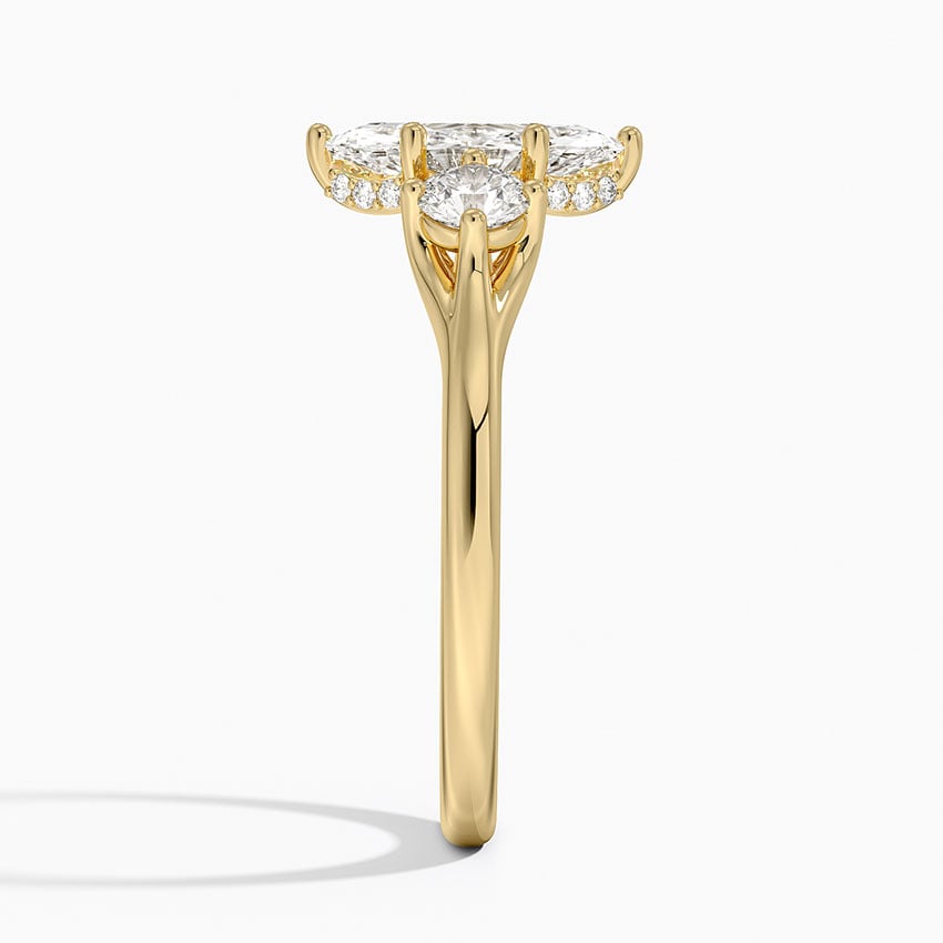 Luxe Floating Three Stone Diamond Ring (1/3 ct. tw.) Yellow Gold 18k Marquise Engagement Ring