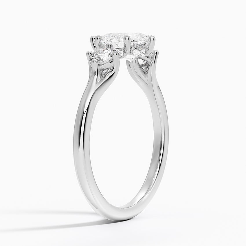 Luxe Floating Three Stone Diamond Ring (1/3 ct. tw.) Platinum Pear Engagement Ring