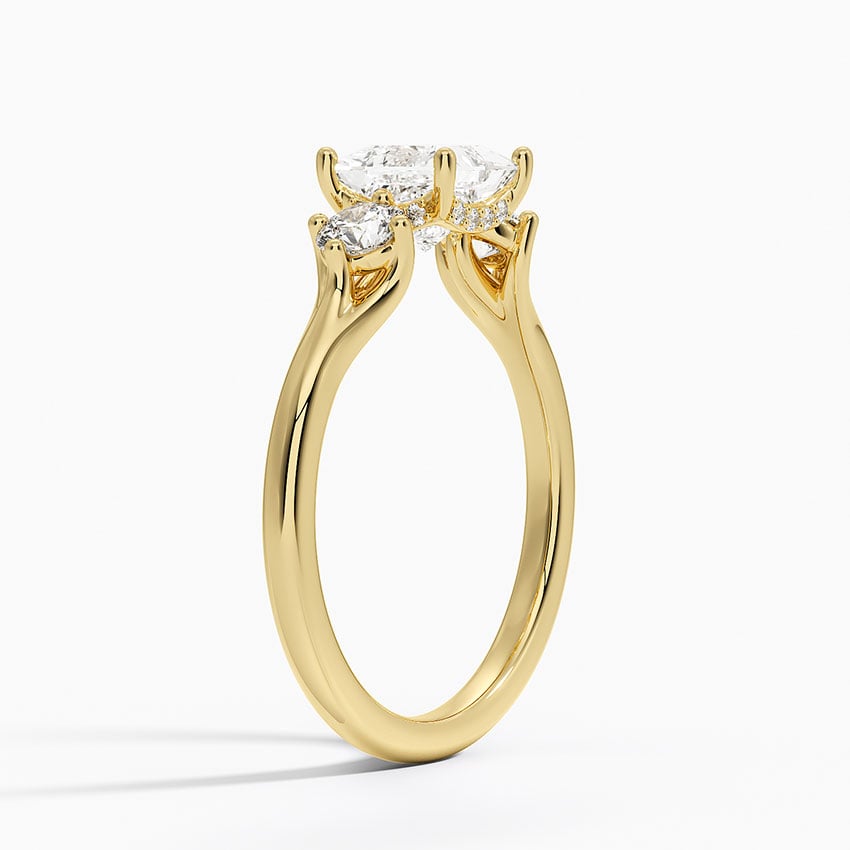Luxe Floating Three Stone Diamond Ring (1/3 ct. tw.) Yellow Gold 18k Princess Engagement Ring