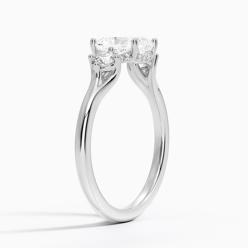 Luxe Floating Three Stone Diamond Ring (1/3 ct. tw.) Platinum Radiant Engagement Ring