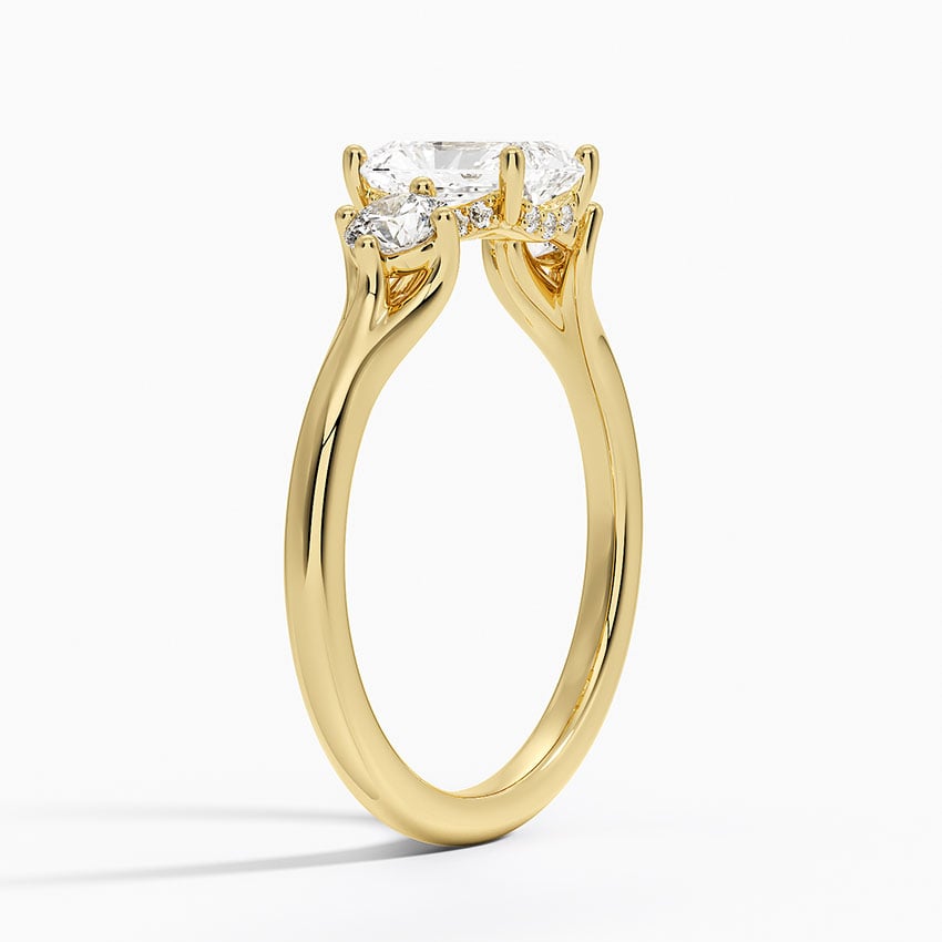Luxe Floating Three Stone Diamond Ring (1/3 ct. tw.) Yellow Gold 18k Radiant Engagement Ring