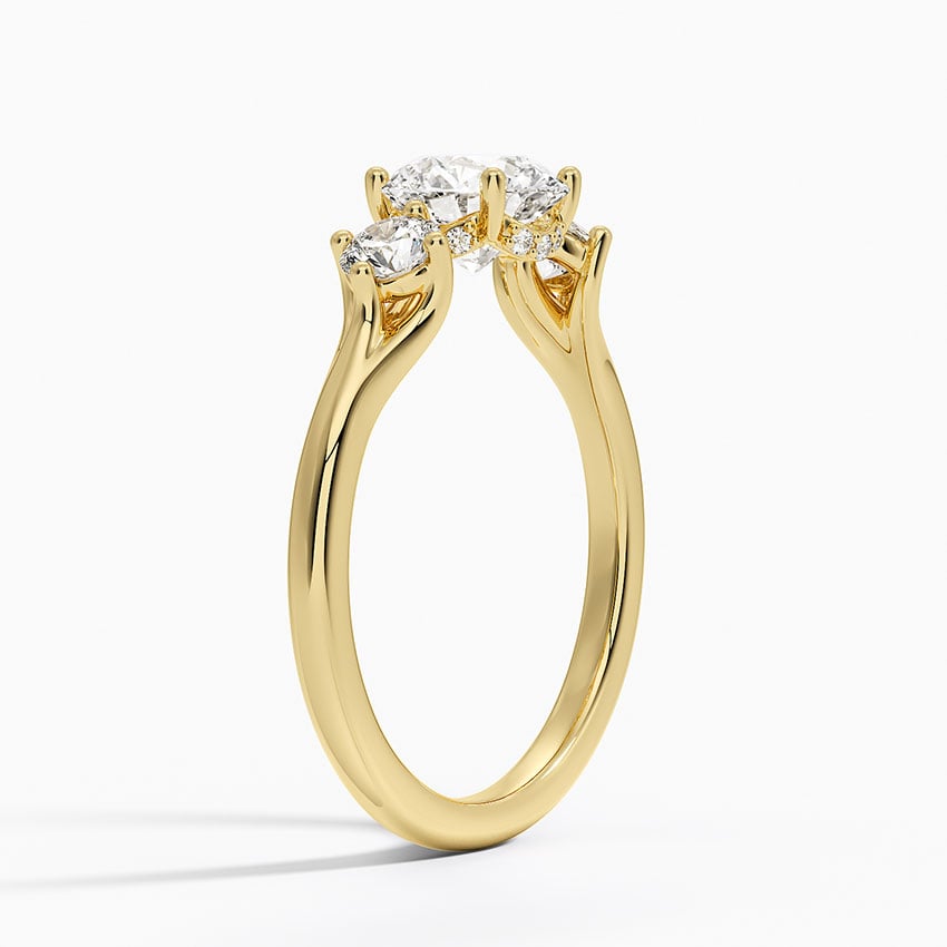 Luxe Floating Three Stone Diamond Ring (1/3 ct. tw.) Yellow Gold 18k Round Engagement Ring