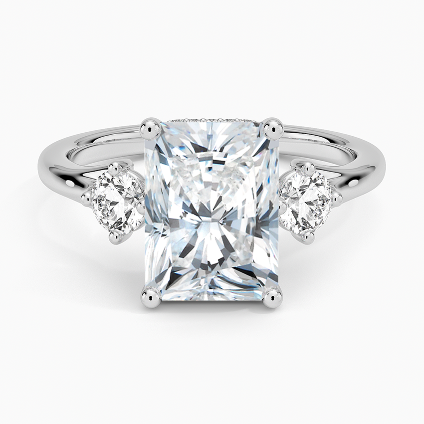 Luxe Floating Three Stone Diamond Ring (1/3 ct. tw.) Platinum Radiant Engagement Ring