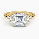 Luxe Floating Three Stone Diamond Ring (1/3 ct. tw.) Yellow Gold 18k Asscher Engagement Ring