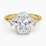 Luxe Floating Three Stone Diamond Ring (1/3 ct. tw.) Yellow Gold 18k Oval Engagement Ring