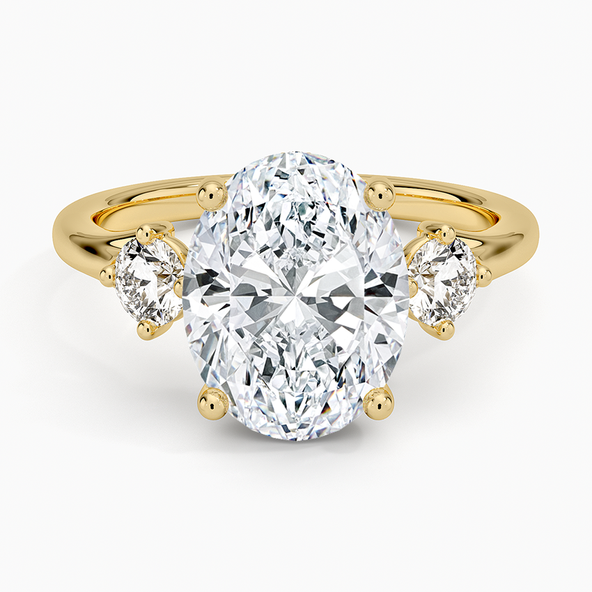 Luxe Floating Three Stone Diamond Ring (1/3 ct. tw.) Yellow Gold 18k Oval Engagement Ring