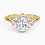 Luxe Floating Three Stone Diamond Ring (1/3 ct. tw.) Yellow Gold 18k Pear Engagement Ring