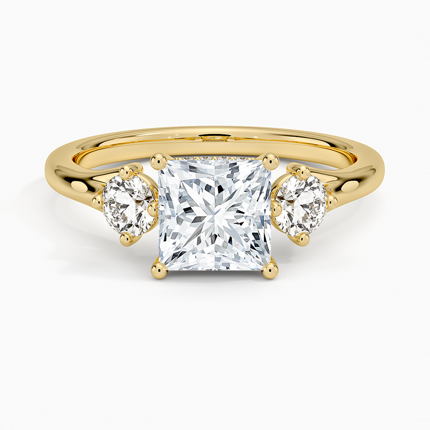 Luxe Floating Three Stone Diamond Ring (1/3 ct. tw.) Yellow Gold 18k Princess Engagement Ring