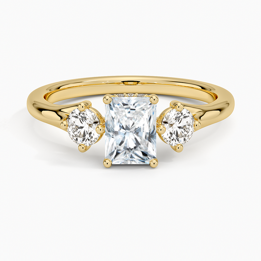Luxe Floating Three Stone Diamond Ring (1/3 ct. tw.) Yellow Gold 18k Radiant Engagement Ring