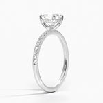 Viviana Half Coverage Diamond Ring Platinum Asscher Engagement Ring