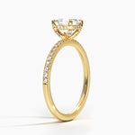 Viviana Half Coverage Diamond Ring Yellow Gold 18k Asscher Engagement Ring