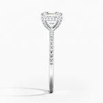 Viviana Half Coverage Diamond Ring Platinum Asscher Engagement Ring
