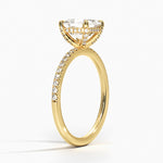 Viviana Half Coverage Diamond Ring Yellow Gold 18k Asscher Engagement Ring