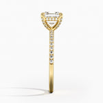 Viviana Half Coverage Diamond Ring Yellow Gold 18k Asscher Engagement Ring