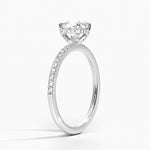 Viviana Half Coverage Diamond Ring Platinum Cushion Engagement Ring