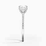 Viviana Half Coverage Diamond Ring Platinum Cushion Engagement Ring