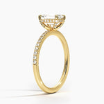 Viviana Half Coverage Diamond Ring Yellow Gold 18k Emerald Engagement Ring