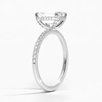 Viviana Half Coverage Diamond Ring Platinum Emerald Engagement Ring