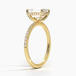 Viviana Half Coverage Diamond Ring Yellow Gold 18k Emerald Engagement Ring