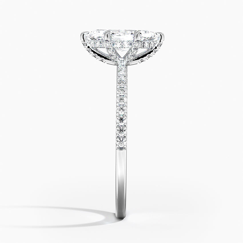 Viviana Half Coverage Diamond Ring Platinum Marquise Engagement Ring
