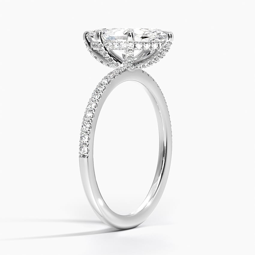 Viviana Half Coverage Diamond Ring Platinum Marquise Engagement Ring