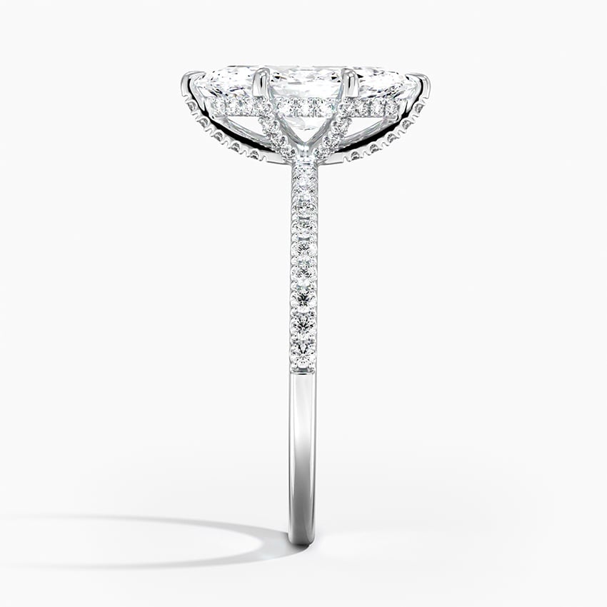 Viviana Half Coverage Diamond Ring Platinum Marquise Engagement Ring