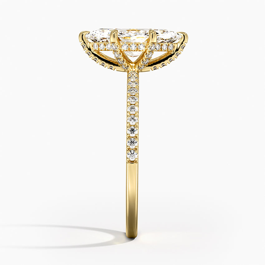 Viviana Half Coverage Diamond Ring Yellow Gold 18k Marquise Engagement Ring