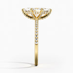 Viviana Half Coverage Diamond Ring Yellow Gold 18k Marquise Engagement Ring