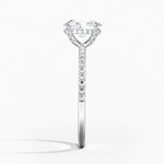 Viviana Half Coverage Diamond Ring Platinum Oval Engagement Ring