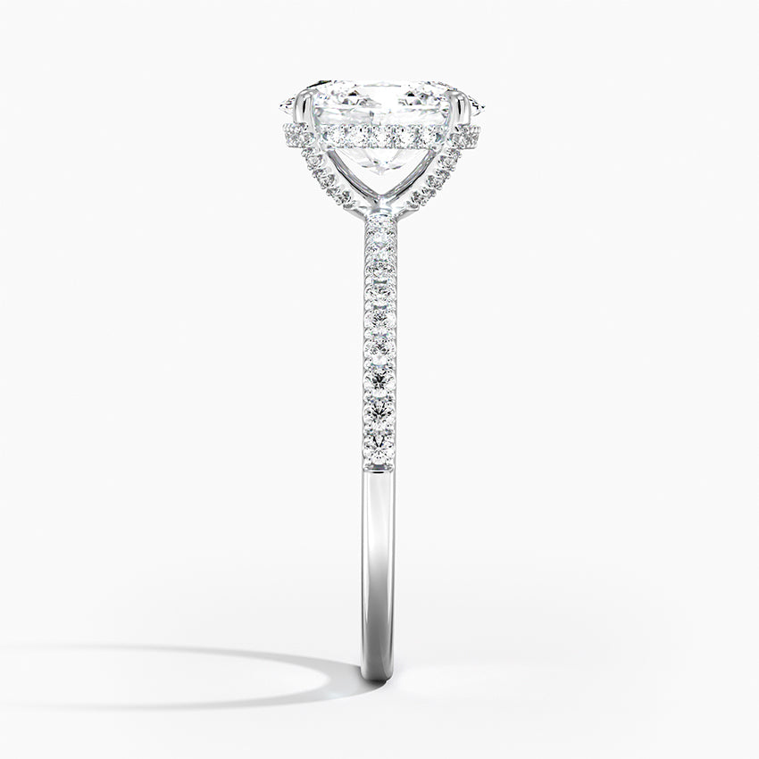 Viviana Half Coverage Diamond Ring Platinum Oval Engagement Ring